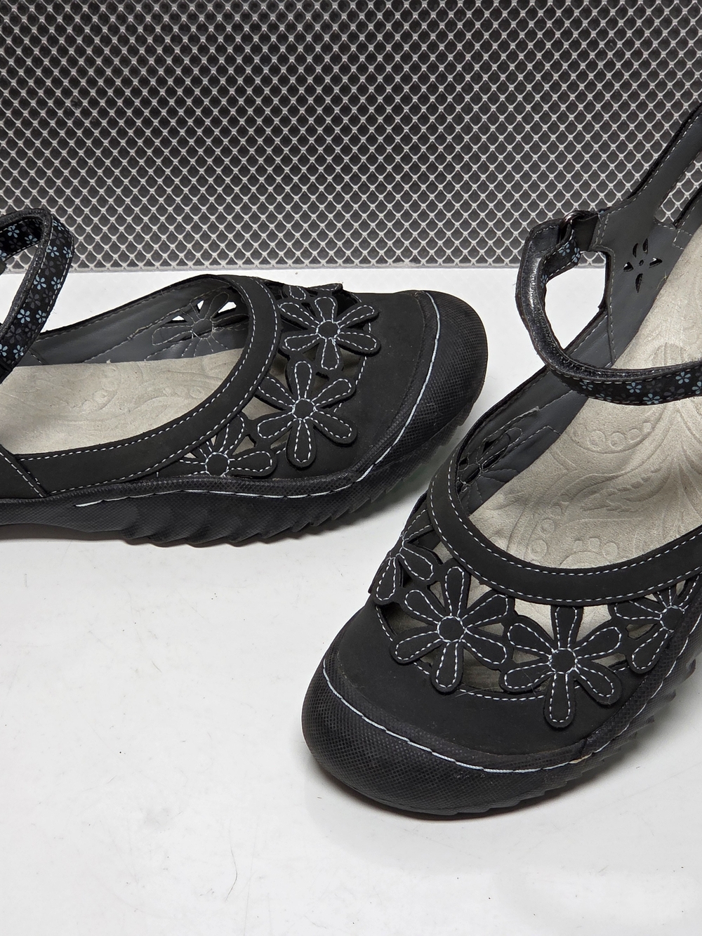JBU Jambu Wildflower Mary Jane 8.5 Blue Comfort Memory Foam Barely Worn EUC